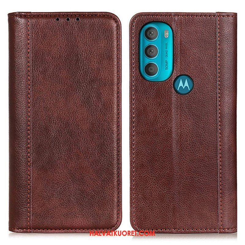 Puhelinkuoret Moto G71 5G Kotelot Flip Elegance Haljattu Litsi Nahka