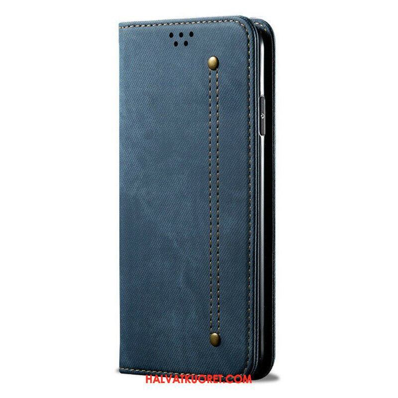 Puhelinkuoret OnePlus Nord 2 5G Kotelot Flip Faux Leather Jeans Texture