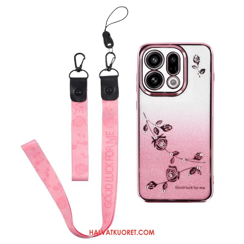 Puhelinkuoret Oppo Find X9 5g Kadem Kukkia Ja Strasseja Koristavat Hihnat