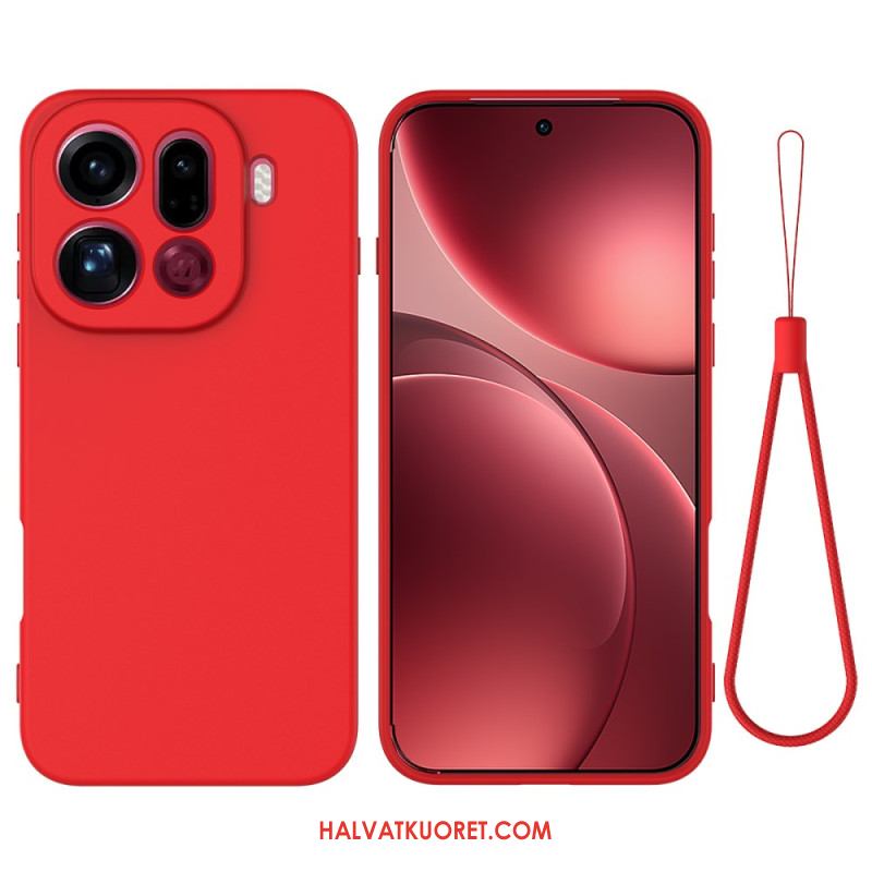 Puhelinkuoret Oppo Find X9 Pro 5g Nestemäisestä Silikonista Valmistettu Ranneke