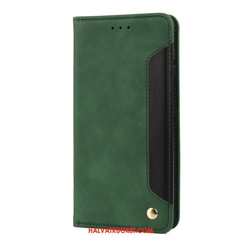 Puhelinkuoret Samsung Galaxy M12 / A12 Kotelot Flip Kaksisävyinen Business Leather -efekti