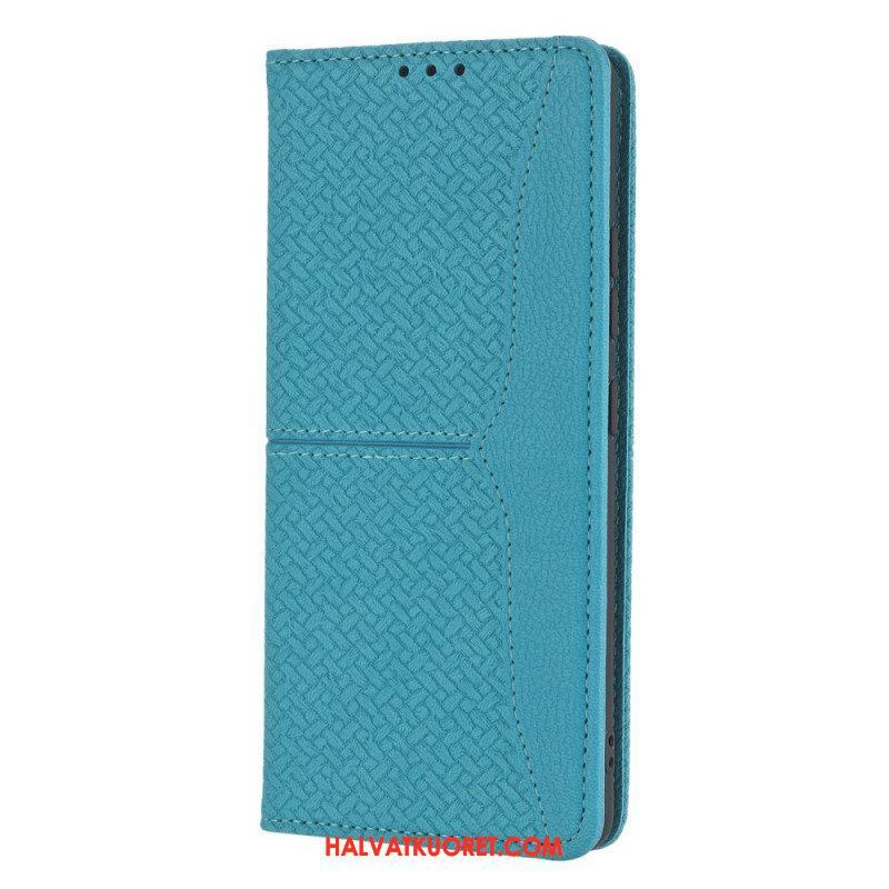 Puhelinkuoret Samsung Galaxy M12 / A12 Suojaketju Kuori Kotelot Flip Strappy Woven Leather Style