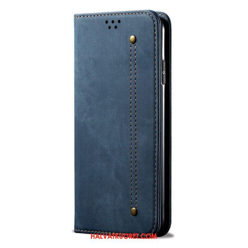 Puhelinkuoret Samsung Galaxy M32 Kotelot Flip Denim Kangas