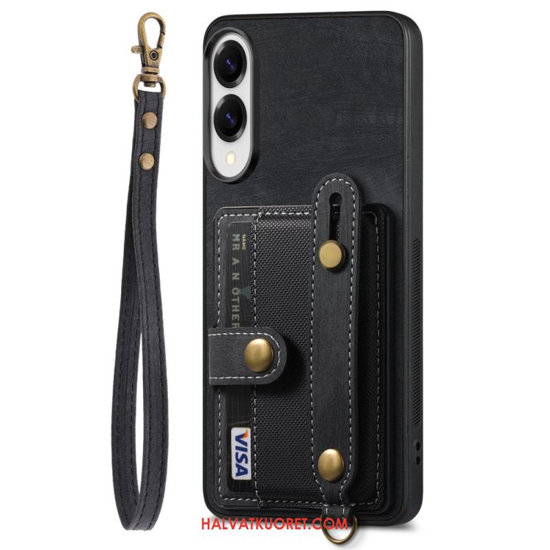 Puhelinkuoret Samsung Galaxy S25 5g Edge Retrokorttikotelo Ja Rannehihna