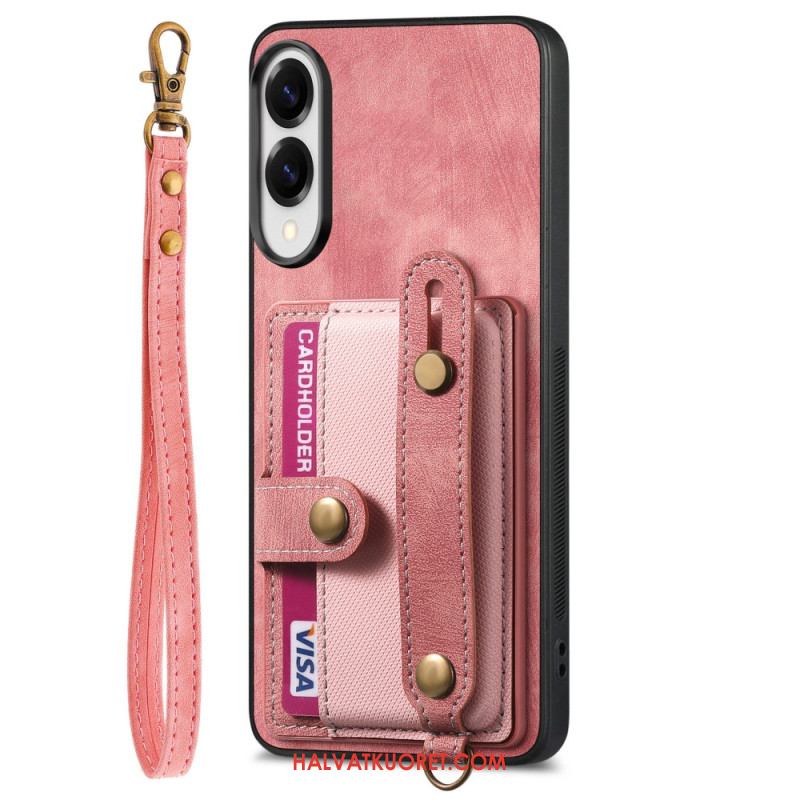 Puhelinkuoret Samsung Galaxy S25 5g Edge Retrokorttikotelo Ja Rannehihna