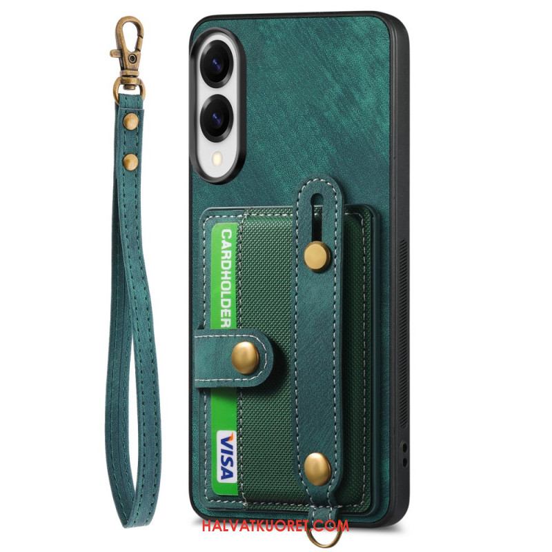 Puhelinkuoret Samsung Galaxy S25 5g Edge Retrokorttikotelo Ja Rannehihna