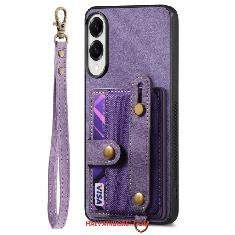 Puhelinkuoret Samsung Galaxy S25 5g Edge Retrokorttikotelo Ja Rannehihna