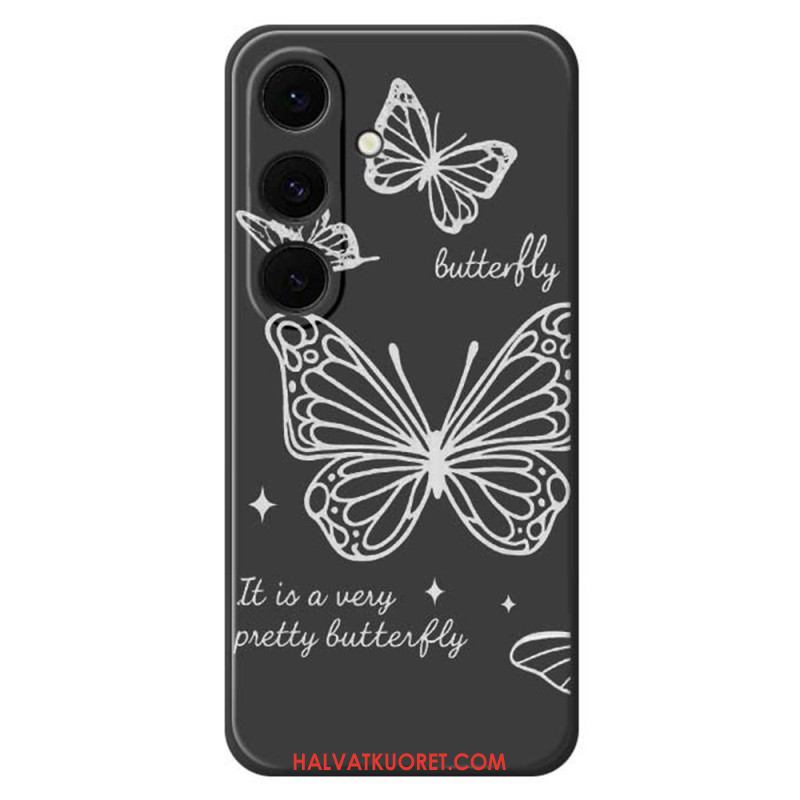 Puhelinkuoret Samsung Galaxy S25 Fe Valkoinen Perhos-silikoni