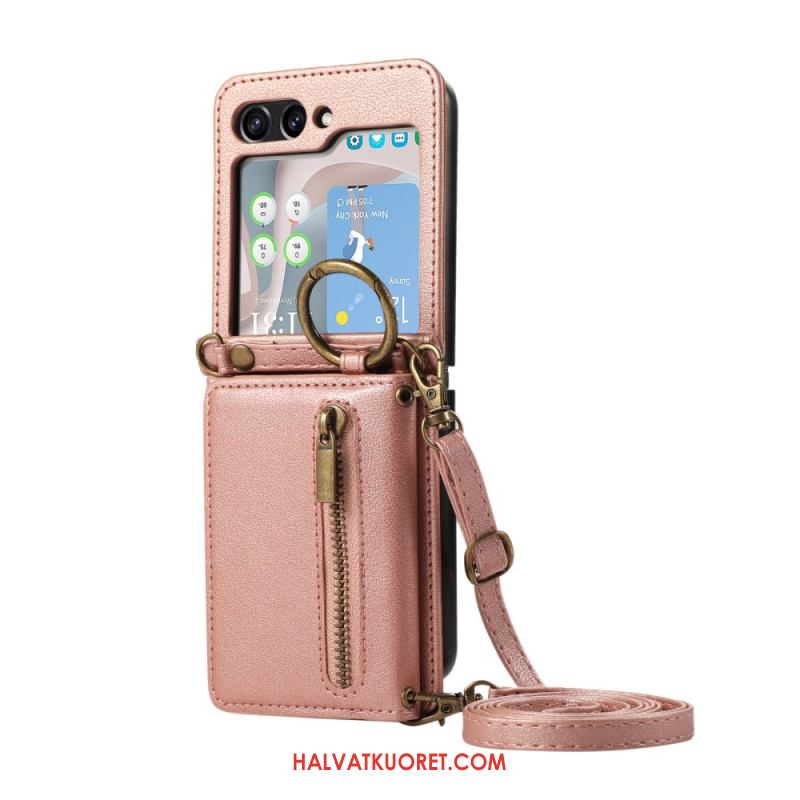 Puhelinkuoret Samsung Galaxy Z Flip 7 Lompakko Ja Olkahihna