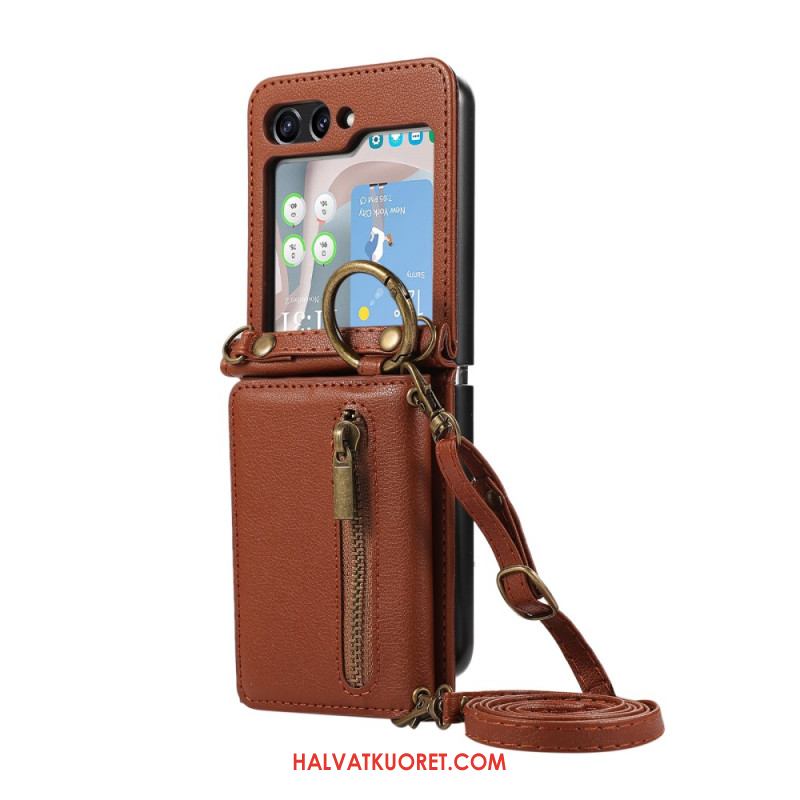 Puhelinkuoret Samsung Galaxy Z Flip 7 Lompakko Ja Olkahihna