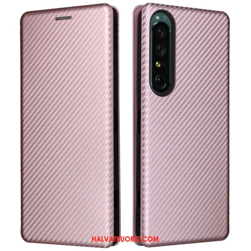 Puhelinkuoret Sony Xperia 1 IV Kotelot Flip Hiilikuiturakenne