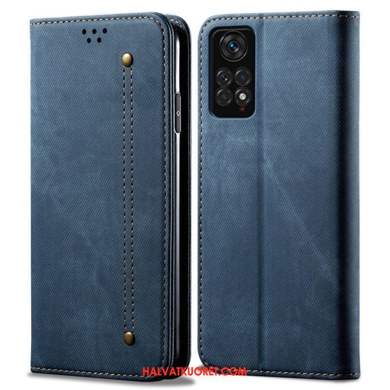 Puhelinkuoret Xiaomi Redmi Note 11 Pro / 11 Pro 5G Kotelot Flip Denim Kangas