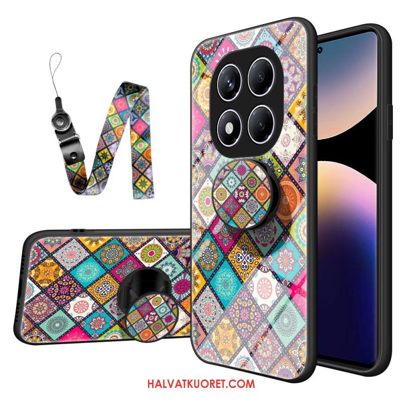 Puhelinkuoret Xiaomi Redmi Note 14 Pro 4g Tilkkutäkkikuvioinen Jalusta Ja Hihna