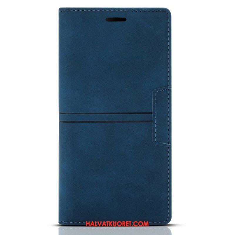 Puhelinkuoret iPhone 13 Mini Kotelot Flip Tyylikäs Nahkaompelumagneettinen Lukko