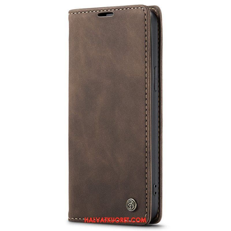 Puhelinkuoret iPhone 15 Kotelot Flip Vintage Faux Leather Caseme