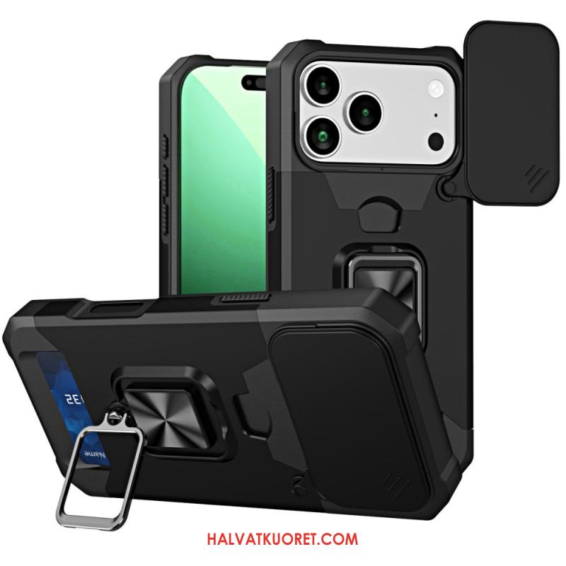 Puhelinkuoret iPhone 17 Pro Max Kestävä Jalusta Ja Liukuva Kansi