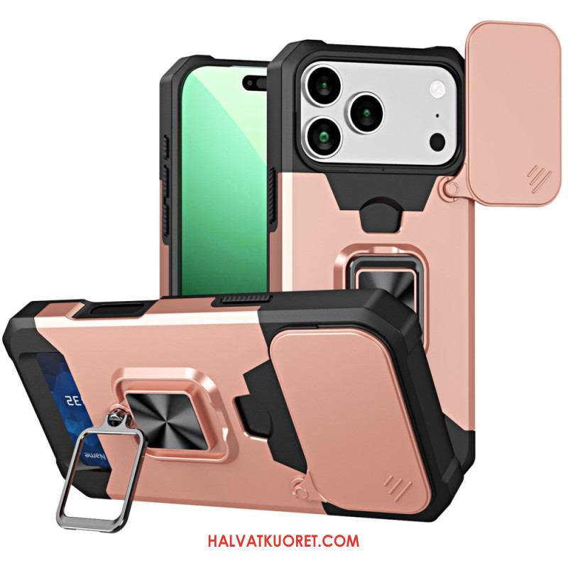 Puhelinkuoret iPhone 17 Pro Max Kestävä Jalusta Ja Liukuva Kansi