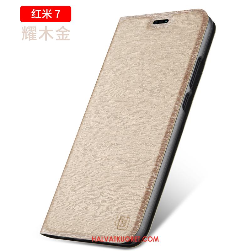 Redmi 7 Kuoret Punainen Puhelimen Nahkakotelo, Redmi 7 Kuori Liiketoiminta Trendi Beige