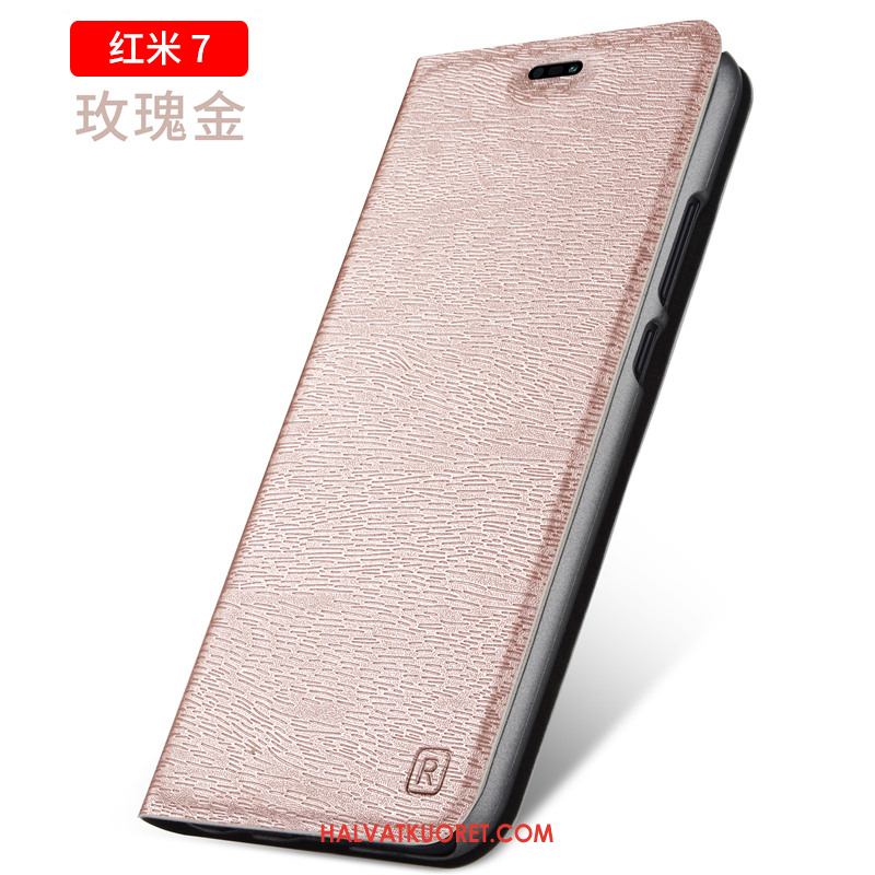 Redmi 7 Kuoret Punainen Puhelimen Nahkakotelo, Redmi 7 Kuori Liiketoiminta Trendi Beige