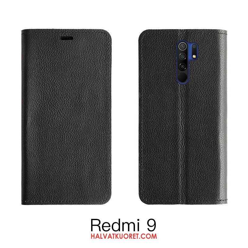 Redmi 9 Kuoret Murtumaton Suojaus, Redmi 9 Kuori All Inclusive Nahkakotelo Beige