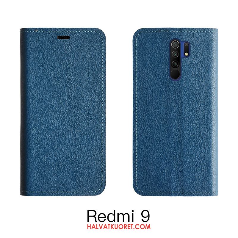 Redmi 9 Kuoret Murtumaton Suojaus, Redmi 9 Kuori All Inclusive Nahkakotelo Beige