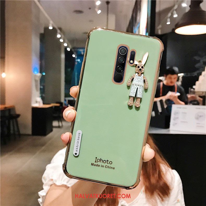 Redmi 9 Kuoret Silikoni Rhinestone Inlay Persoonallisuus, Redmi 9 Kuori Kotelo Pinnoitus Beige