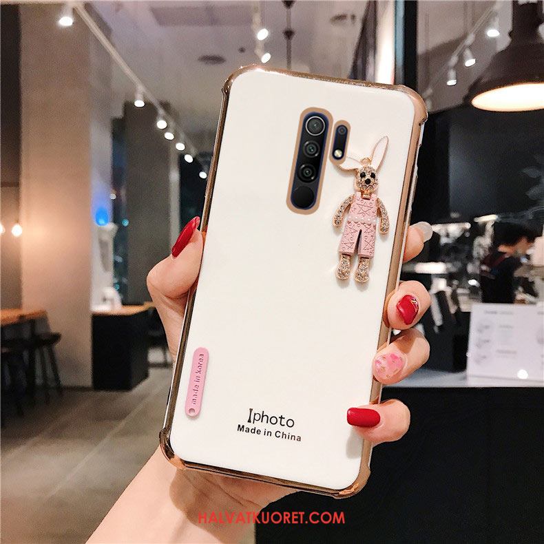 Redmi 9 Kuoret Silikoni Rhinestone Inlay Persoonallisuus, Redmi 9 Kuori Kotelo Pinnoitus Beige