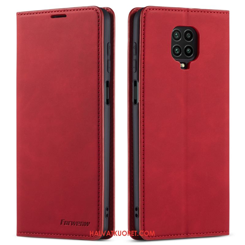 Redmi Note 9 Pro Kuoret Puhelimen Murtumaton Aito Nahka, Redmi Note 9 Pro Kuori Nahkakotelo Suojaus Beige