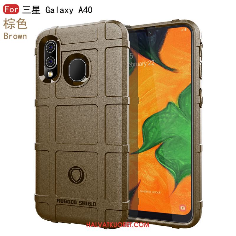 Samsung Galaxy A40 Kuoret All Inclusive Silikoni Musta, Samsung Galaxy A40 Kuori Tähti Pehmeä Neste