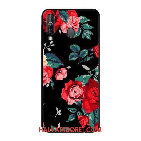 Samsung Galaxy A40s Kuoret Suojaus Kotelo Tähti, Samsung Galaxy A40s Kuori Pesty Suede Musta