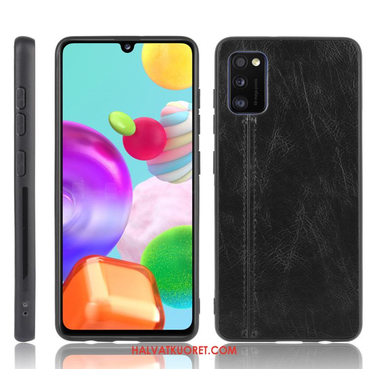 Samsung Galaxy A41 Kuoret Nahka Trendi Kotelo, Samsung Galaxy A41 Kuori Musta Puhelimen