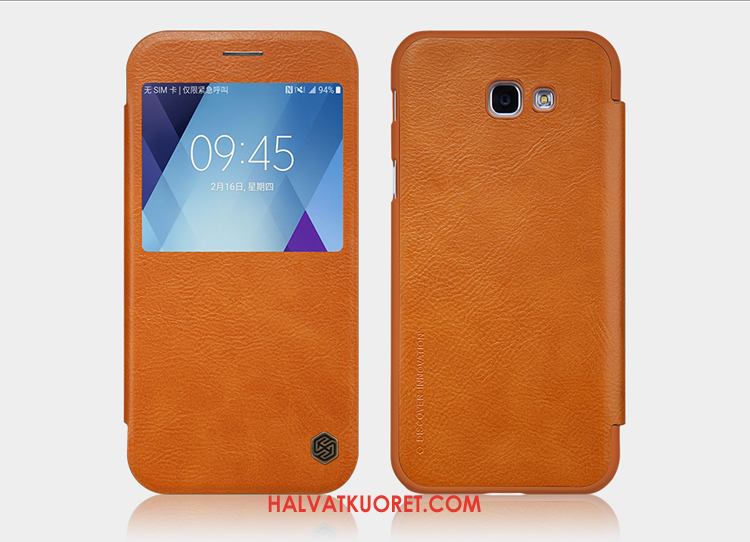 Samsung Galaxy A5 2017 Kuoret Tähti Nahkakotelo Punainen, Samsung Galaxy A5 2017 Kuori Puhelimen Kulta