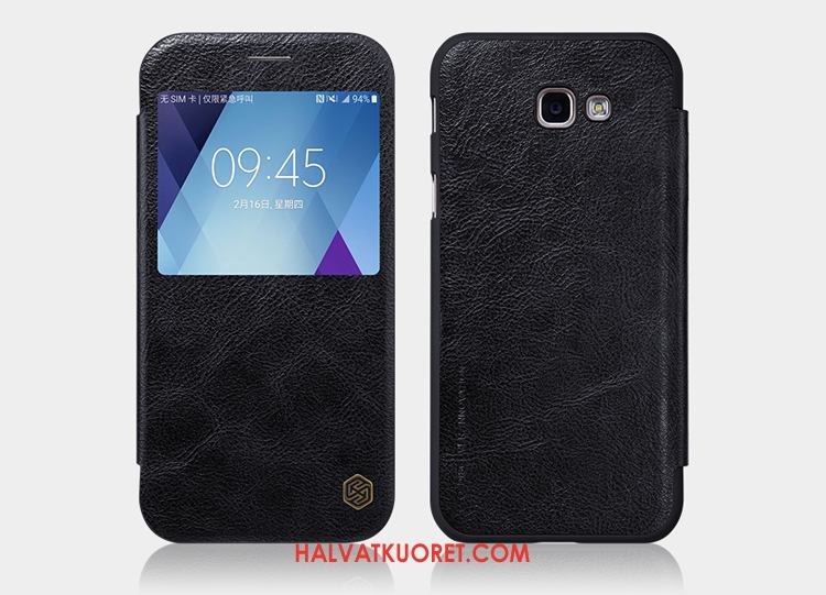 Samsung Galaxy A5 2017 Kuoret Tähti Nahkakotelo Punainen, Samsung Galaxy A5 2017 Kuori Puhelimen Kulta