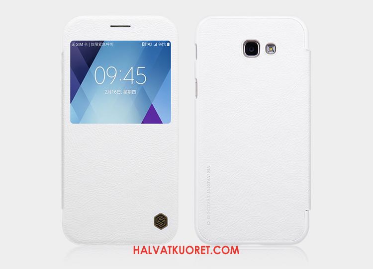 Samsung Galaxy A5 2017 Kuoret Tähti Nahkakotelo Punainen, Samsung Galaxy A5 2017 Kuori Puhelimen Kulta