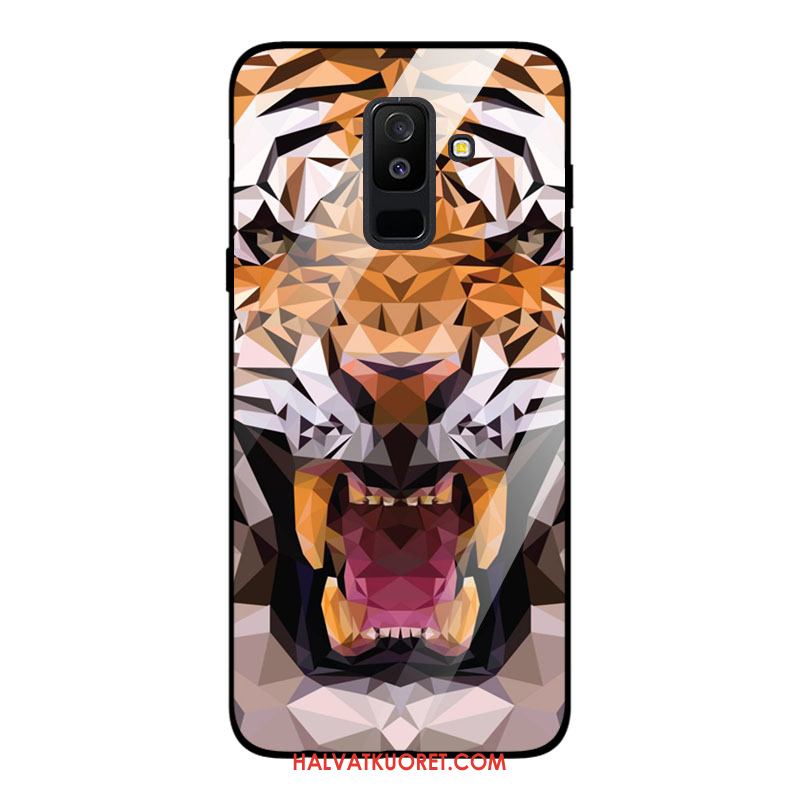 Samsung Galaxy A6 Kuoret Lasi Taide Peili, Samsung Galaxy A6 Kuori Kotelo Tiikeri