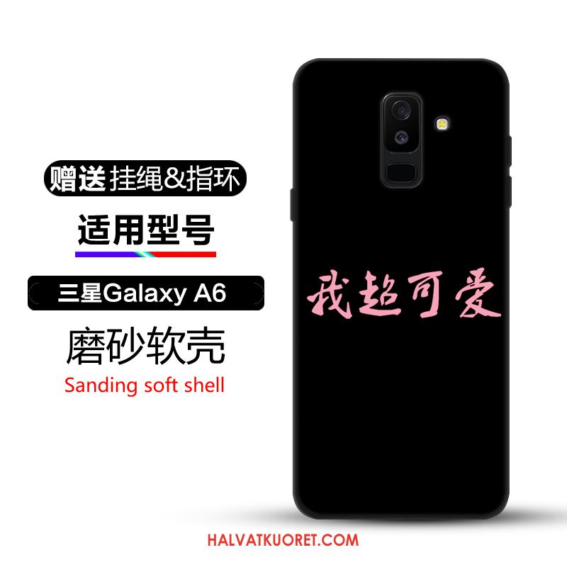 Samsung Galaxy A6+ Kuoret Suojaus Murtumaton, Samsung Galaxy A6+ Kuori Luova Musta