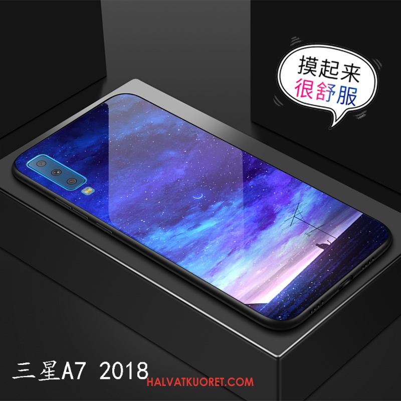 Samsung Galaxy A7 2018 Kuoret Tähtitaivas Kotelo Violetti, Samsung Galaxy A7 2018 Kuori Peili Tila