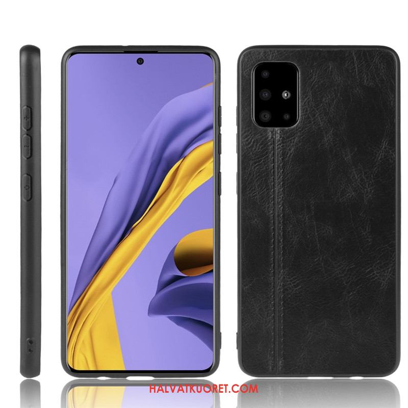 Samsung Galaxy A71 Kuoret Suojaus Keltainen, Samsung Galaxy A71 Kuori Nahka Tähti