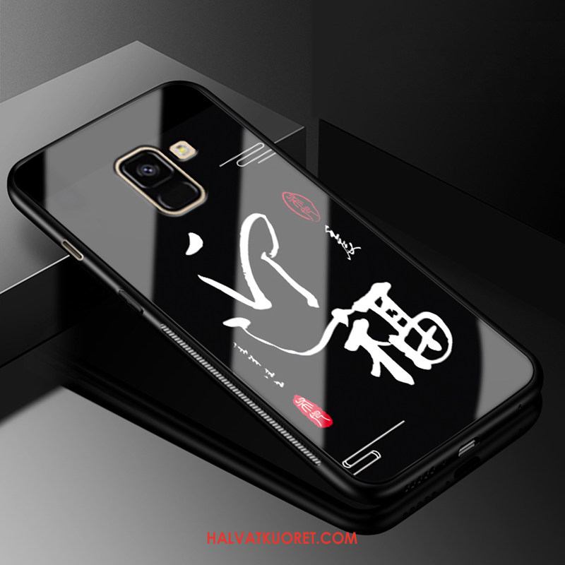 Samsung Galaxy A8 2018 Kuoret Puhelimen Tähti Luova, Samsung Galaxy A8 2018 Kuori Musta Lasi