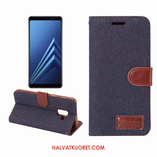 Samsung Galaxy A8 2018 Kuoret Silikoni Sininen Suojaus, Samsung Galaxy A8 2018 Kuori All Inclusive
