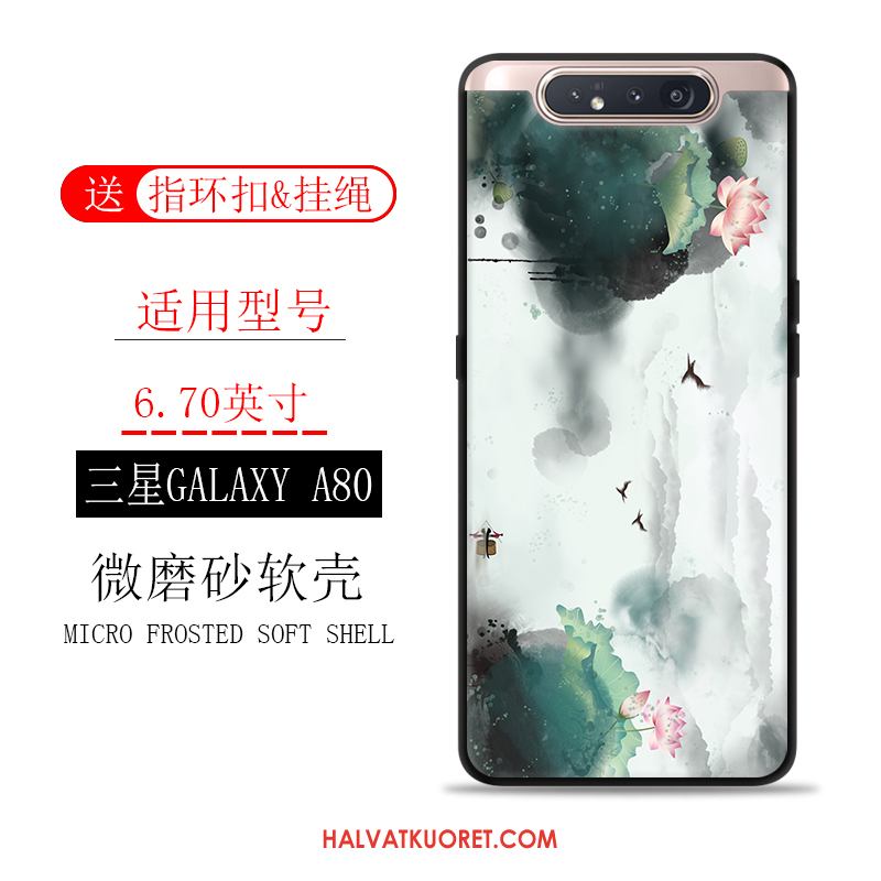 Samsung Galaxy A80 Kuoret Vuosikerta Kotelo Tuuli, Samsung Galaxy A80 Kuori Pesty Suede Sininen