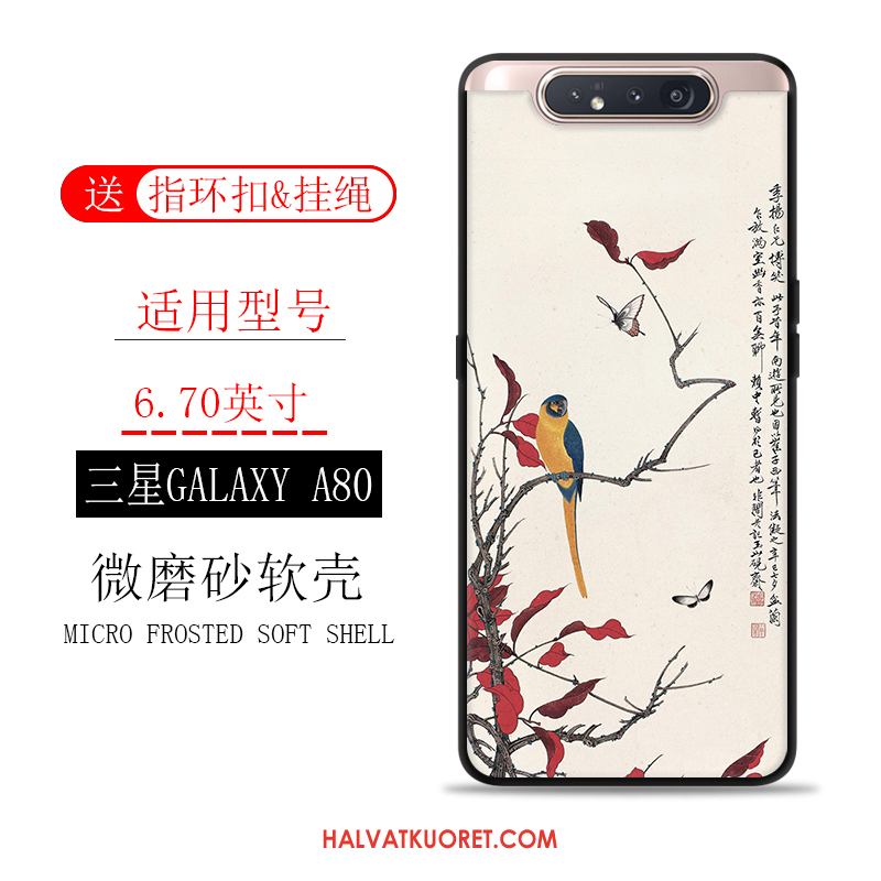 Samsung Galaxy A80 Kuoret Vuosikerta Kotelo Tuuli, Samsung Galaxy A80 Kuori Pesty Suede Sininen