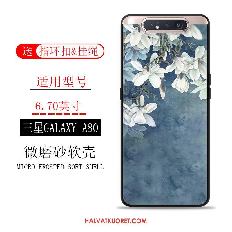 Samsung Galaxy A80 Kuoret Vuosikerta Kotelo Tuuli, Samsung Galaxy A80 Kuori Pesty Suede Sininen