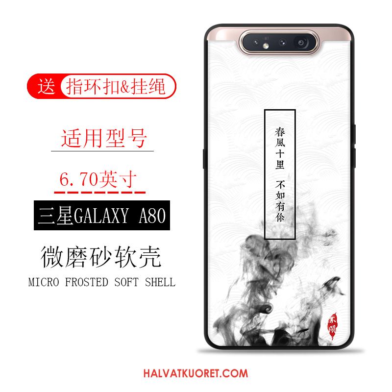 Samsung Galaxy A80 Kuoret Vuosikerta Kotelo Tuuli, Samsung Galaxy A80 Kuori Pesty Suede Sininen