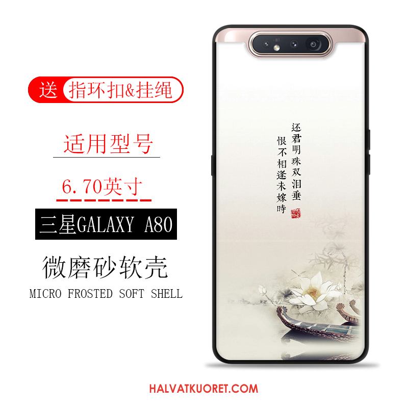 Samsung Galaxy A80 Kuoret Vuosikerta Kotelo Tuuli, Samsung Galaxy A80 Kuori Pesty Suede Sininen