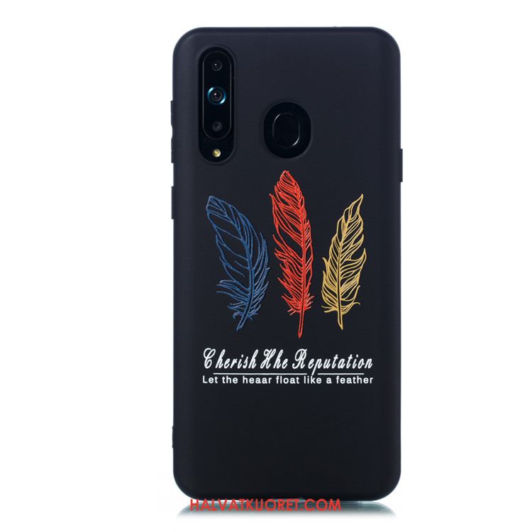 Samsung Galaxy A8s Kuoret Musta Puhelimen Pehmeä Neste, Samsung Galaxy A8s Kuori Pesty Suede