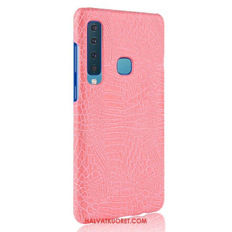 Samsung Galaxy A9 2018 Kuoret Punainen Pesty Suede Krokotiili, Samsung Galaxy A9 2018 Kuori Puhelimen Orange