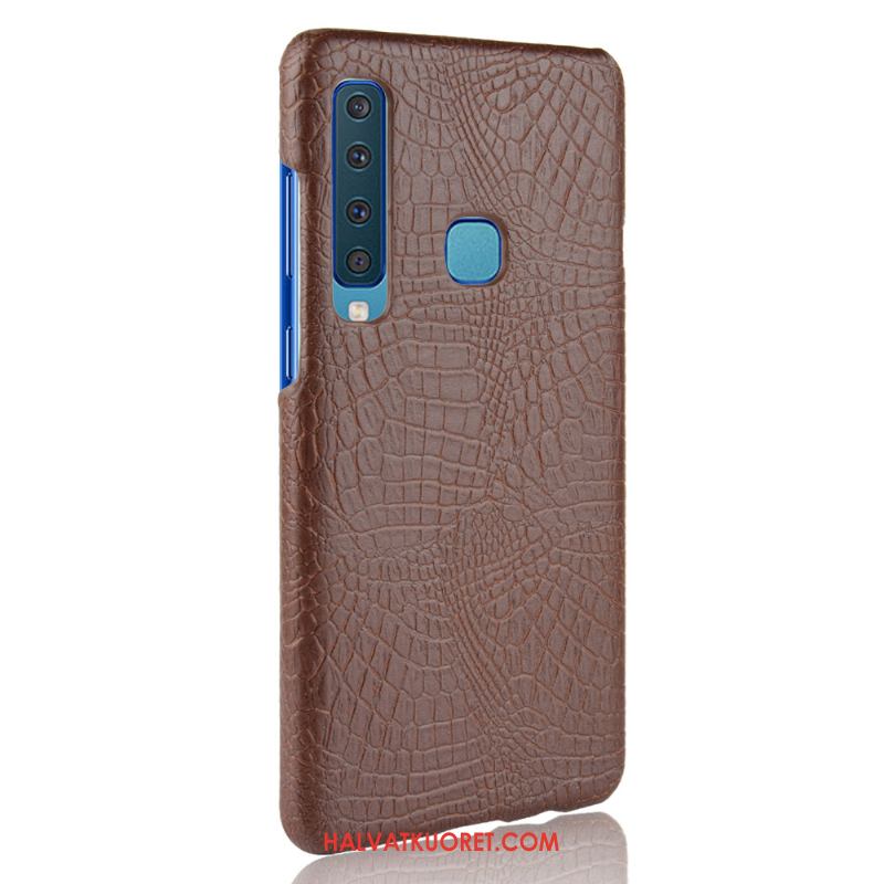 Samsung Galaxy A9 2018 Kuoret Punainen Pesty Suede Krokotiili, Samsung Galaxy A9 2018 Kuori Puhelimen Orange