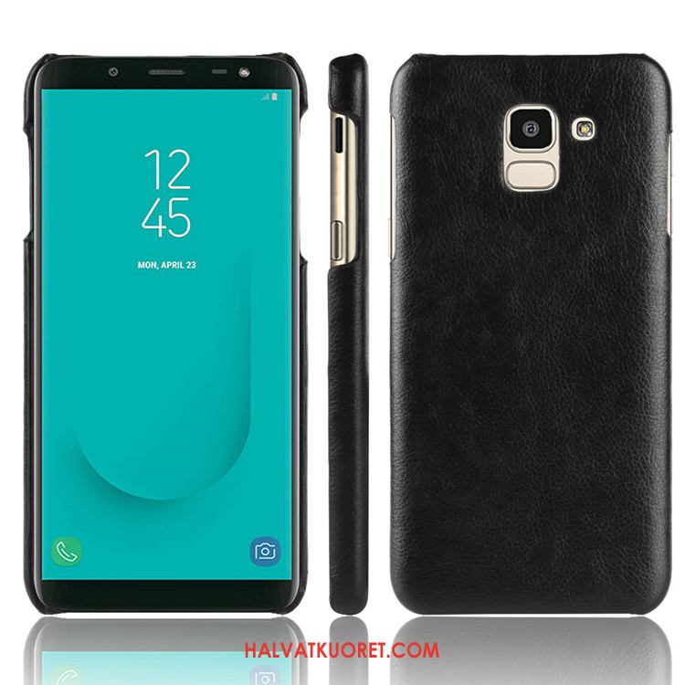 Samsung Galaxy J6 Kuoret Murtumaton Litsi Puhelimen, Samsung Galaxy J6 Kuori Kova Suojaus Braun