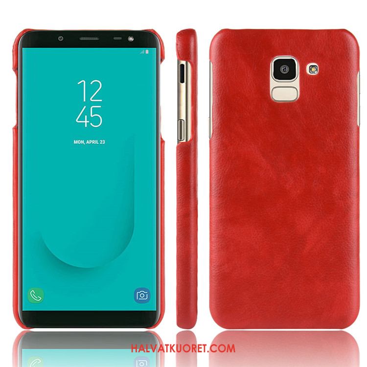 Samsung Galaxy J6 Kuoret Murtumaton Litsi Puhelimen, Samsung Galaxy J6 Kuori Kova Suojaus Braun